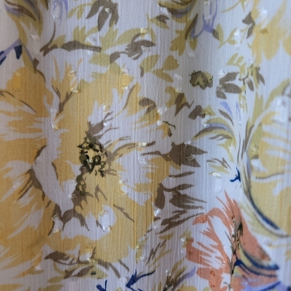 Joie Crop Top Floral Blouse Smocked Off The Shoulder Flowy - Picture 8 of 12